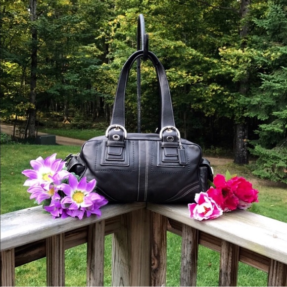 Coach Handbags - COACH Black LEATHER SATCHEL. Brand NEW!!
